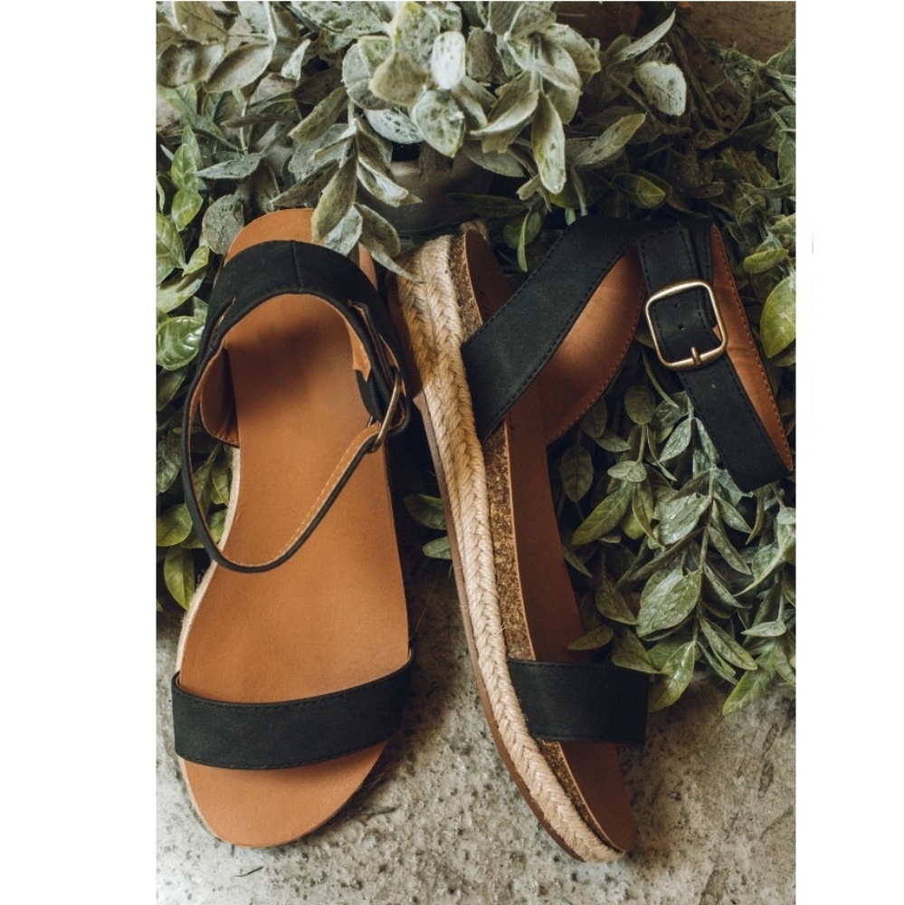 Black Ankle strap espadrille FLASH SALE - Picture 4 of 4
